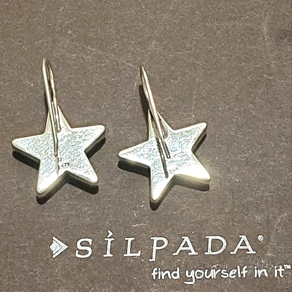 Silpada 925 Chunky Star Crescent Moon Earrings